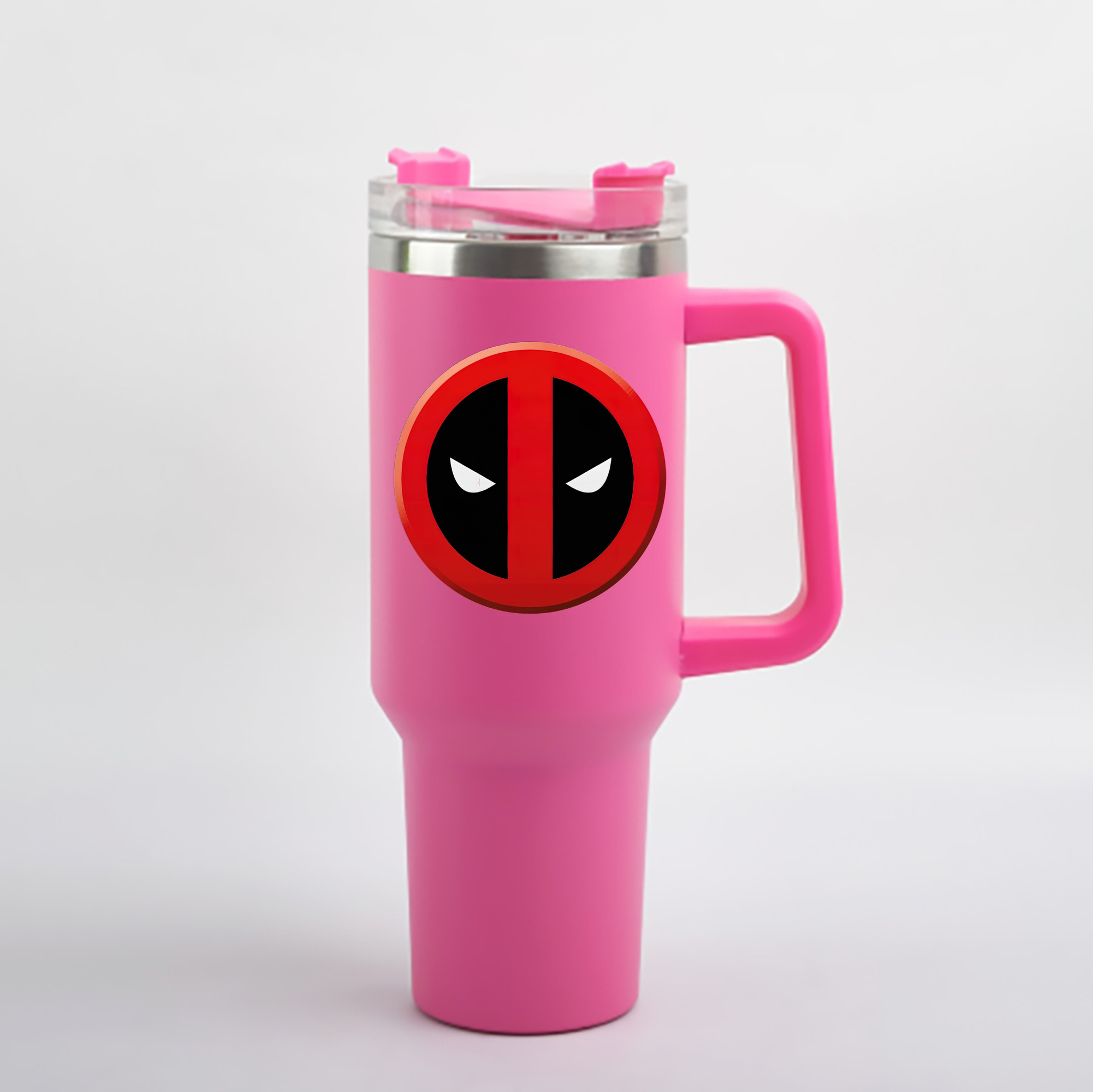 （画像用） Deadpool デッドプール 1200mL車用タンブラー - クリスタルステッカー（プラスチックストロー付き）